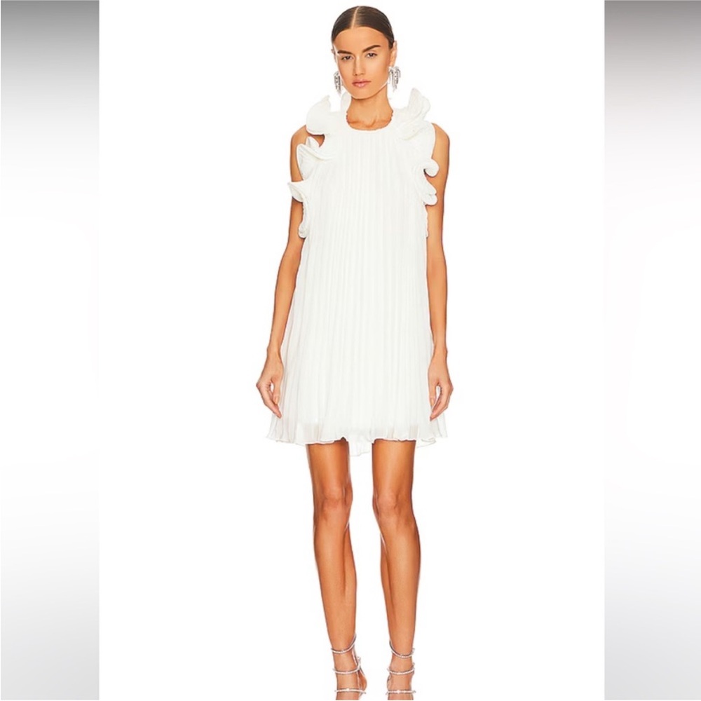 AMUR White Pleated Backless Dress- Reception dress